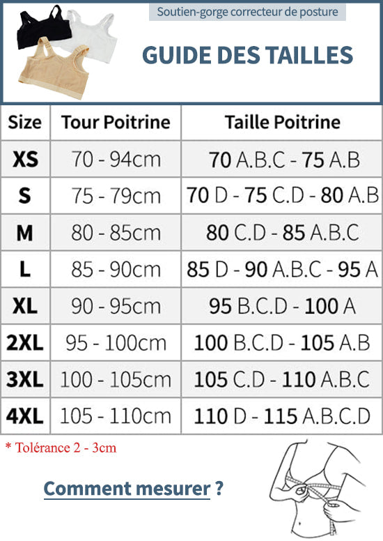 Taille du soutien-gorge sans armature posture