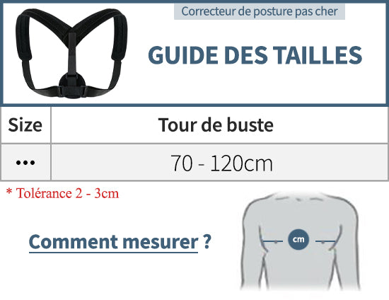 Tailles correcteur de posture pas cher