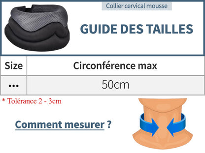 Guide des tailles collier en mousse cervical