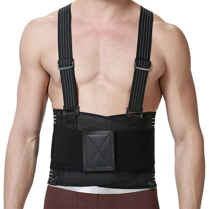 Homme qui porte une Ceinture lombaire Travail